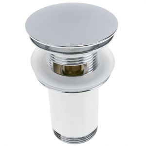 Válvula de desagüe 9cm. Tapón para lavabo y baño universal G1-1/4 cromado redondeado