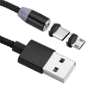 Cable 2 en 1 USB-A 2.0 macho a conectores USB-C y Micro USB magnéticos 1 m trenzado