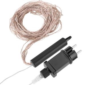 Cortina con efecto cascada de 10 hilos luminosos LED de 2 m con 200 LED multicolores resistente al exterior