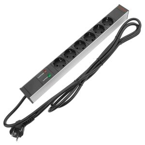 Regleta de enchufes rack 19" de 6 schuko con protección sobretensiones de RackMatic