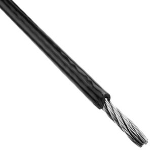 Cable de acero inoxidable de 6 mm. Bobina de 10 m. Recubierto de plástico negro