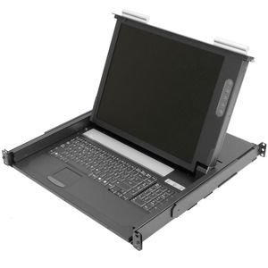 Consola para armario rack 19" 1U. Teclado mousepad y pantalla 17" VGA para servidor rack