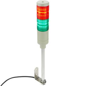 Torre de señalización industrial. Semáforo con luces LED de color rojo verde 12 VDC