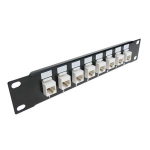Patch panel 10" para armario rack 8-port RJ45 Cat.5e UTP 1U Keystone