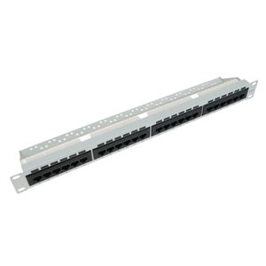Patch panel 24 RJ45 Cat.6 UTP 1U blanco con peine
