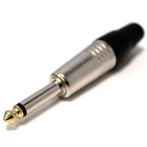 Conector de audio jack 6.3mm macho mono metal