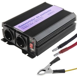 Inversor eléctrico onda modificada 12 VDC a 220 VAC de 1000W y USB