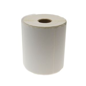 Rollo bobina de 350 etiquetas adhesivas para impresora térmica directa 101.6x101.6mm