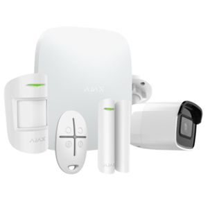 Ajax Hubkit W CAM - Kit de alarma profesional Certificado Grado 2 - blanco