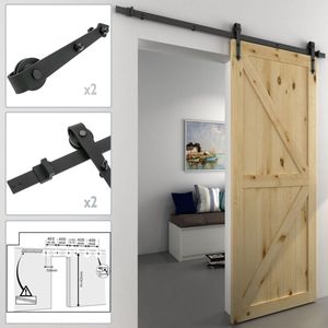 Rail guía para puerta corredera de color negro forja rústico de 2m