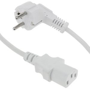 Cable de alimentación IEC-60320 blanco C13 SCHUKO-macho 3m