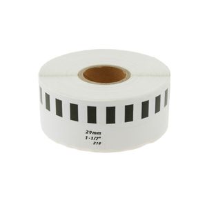 Rollo bobina de etiquetas continuas adhesivas compatibles con Brother DK-22210 DK-2210 29mm