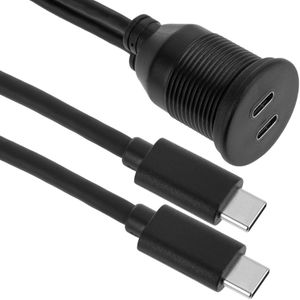 Cable extensión USB tipo C para empotrar con doble conexión USB tipo C por ambos extremos