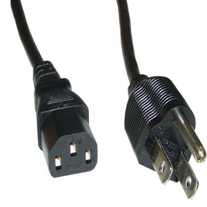 Cable eléctrico US NEMA-5-15P a IEC-60320-C13 de 0.4m negro