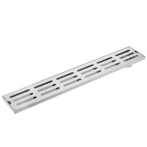 Canaleta de desagüe 10x60cm con rejilla en acero inoxidable mate