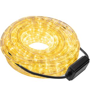 Guirnalda de luces LED de 10 m de color blanco y con 8 efectos de luz recubierta de PVC y apta para exteriores 220 V 50 Hz