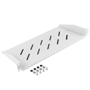 Bandeja fija blanca para armario rack 19" fijación frontal 1U profundidad de 220 mm Lanberg