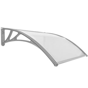 Tejadillo de protección 100x100cm Marquesina para puertas y ventanas gris