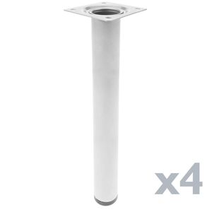 Pies redondos para mesa y mueble. Patas en acero gris de 40cm 4-pack