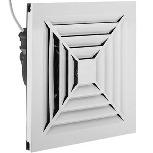 Ventilador de escape, extractor de aire 240x240 mm, con rejilla y válvula antirretorno, para baño lavabo cocina trastero garaje