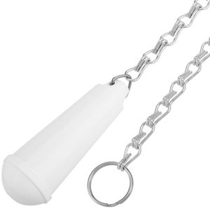 Tirador de cisterna de WC con cadena y empuñadura blanca