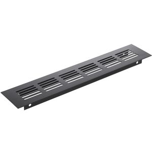 Rejilla de ventilación para zócalo aluminio 250x50mm en color negro