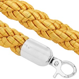 Cordón trenzado dorado con cierre plateado para poste