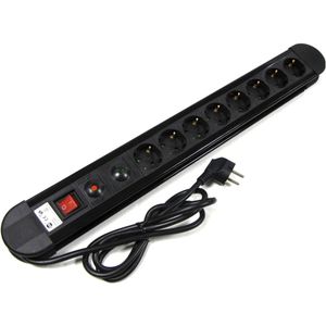 Regleta de enchufes 8 schuko con interruptor y protección sobretensiones (1.5m cable)