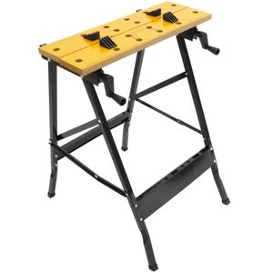 Banco de trabajo con mordaza ajustable. Mesa plegable para bricolage. 100 Kg