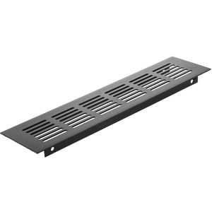 Rejilla de ventilación para zócalo aluminio 250x60mm en color negro