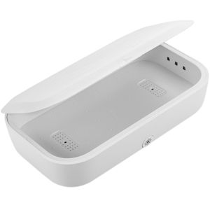 Caja esterilizadora y desinfección por luz ultravioleta con cargador inalámbrico QI y aromatizador