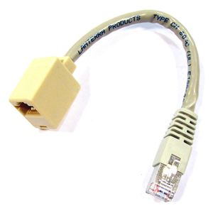 Adaptador FTP Cat.6 RJ45 macho a RJ45 hembra cruzado 15cm