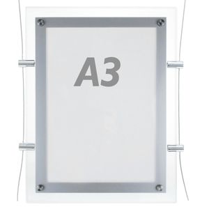Marco cuadro iluminado por LED A3 372x495mm doble cara de metacrilato para cartel anuncio letrero