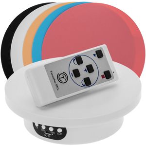 Base giratoria eléctrica 16cm blanco con mando a distancia, con 5 paneles de colores