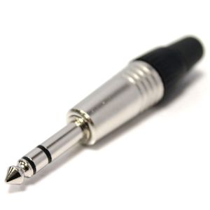 Conector jack 6.3mm macho estéreo TRS metal