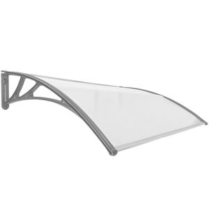 Tejadillo de protección 150x100cm Marquesina para puertas y ventanas gris