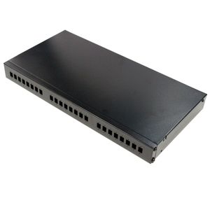 Patch Panel de fibra Óptica 1U negro de 24 SC