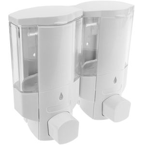 Dispensador de jabón transparente de ducha para pared. 2 x depositos rellenables