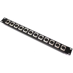 Patch panel rack19 12-port XLR3-macho 1U