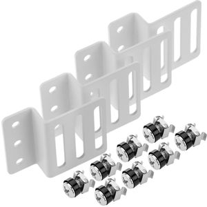 Kit montaje de regleta rack 19” de fijación vertical en armario de transporte blanco