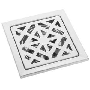 Sumidero 12x12cm con rejilla extraíble de acero inoxidable brillante