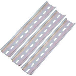 Pack de 3 carriles DIN color zinc de 200mm perforado raíl de 35x15mm