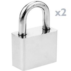 Candado de seguridad acero 50mm 2-pack
