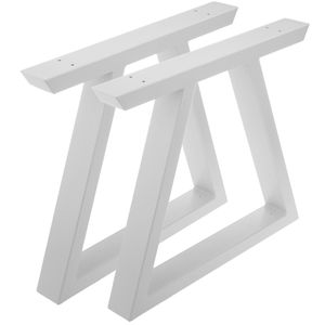 Pies rectangulares para mesita y banqueta. Patas en acero blanca 300 x 80 x 430 mm 2-pack