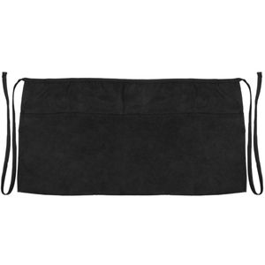 Delantal de camarero 60 x 30 cm negro de cintura corto con 3 bolsillos