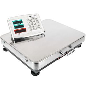 Balanza industrial de plataforma 52x42 cm. Báscula portátil de acero inoxidable 300 Kg