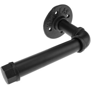 Portarrollos WC de 125 mm para papel higiénico de acero. Tubo industrial y vintage