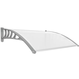 Tejadillo de protección 120x90cm Marquesina para puertas y ventanas gris