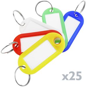 Llavero de etiqueta identificadora multicolor para llaves 25 unidades