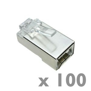 Conector FTP Cat.5e RJ45 macho para crimpar a cable 100-pack